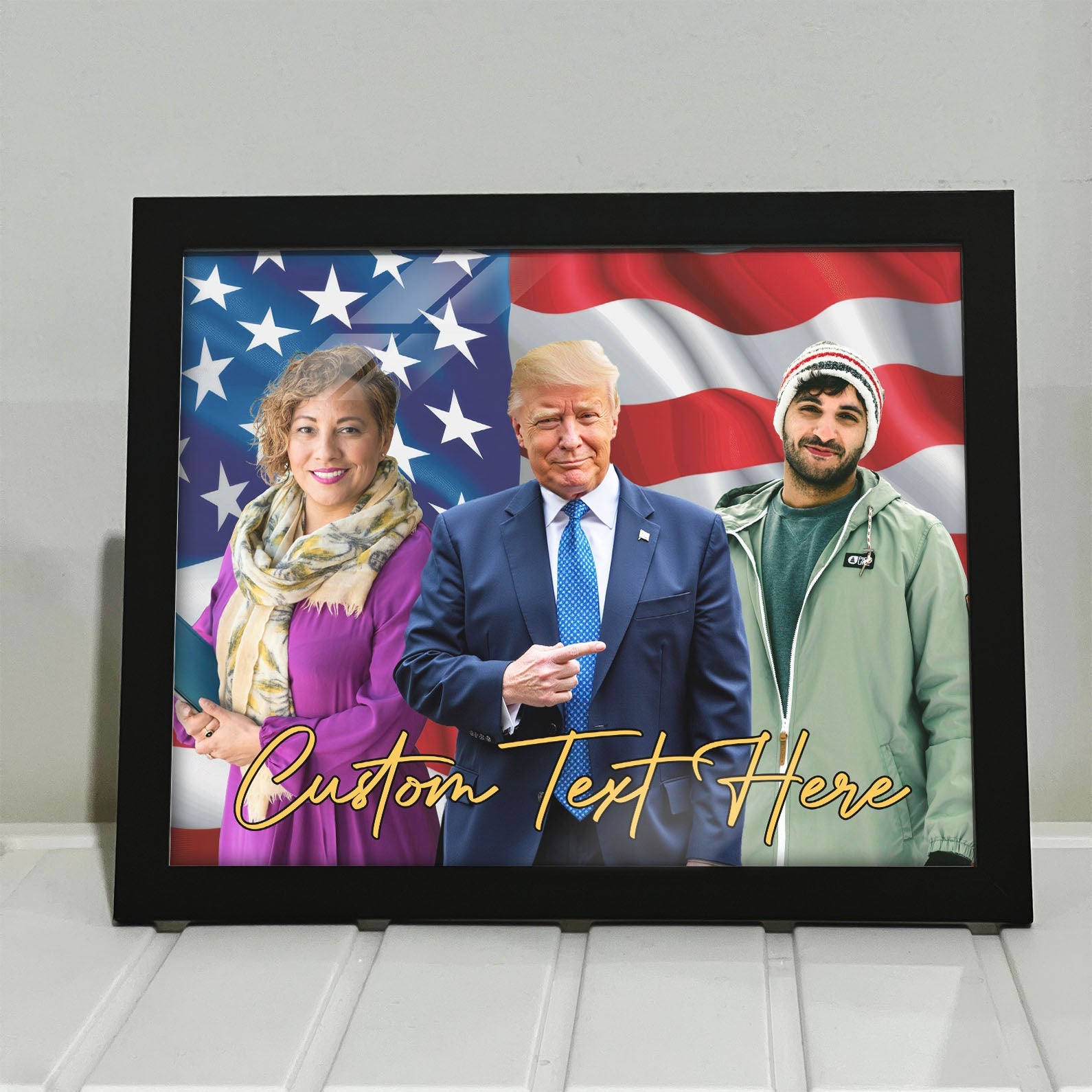 Happy Mother's Day Frame, Personalize Custom Photo with Trump Picture Frame, Photo with Trump, Donald Trump President, Family Gift Frame 682000 - GOP
